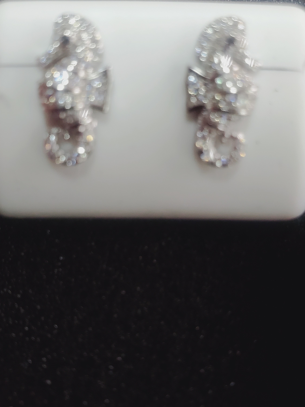 New 1ctw Moissonite Studded Seahorse 925 Sterling Silver Nautical Earrings. - Picture 8 of 8
